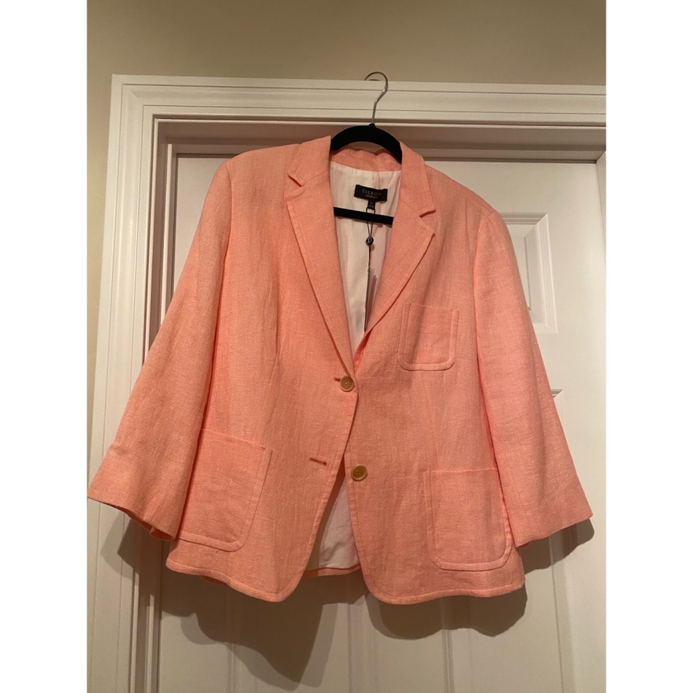NWT Coral Talbots linen/cotton blazer size 14